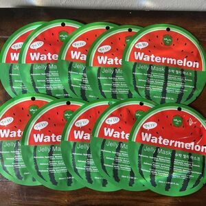 10 x Hallyu Watermelon Jelly Masks COOLS HYDRATES & REVIVES